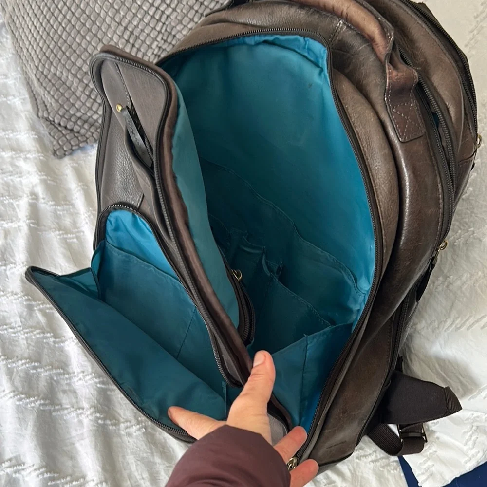 Brown Leather Backpack - Picture 4 of 7